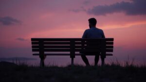 Homme pensif près d'une fenêtre traversant les phases de la rupture chez l'homme et le deuil amoureux masculin