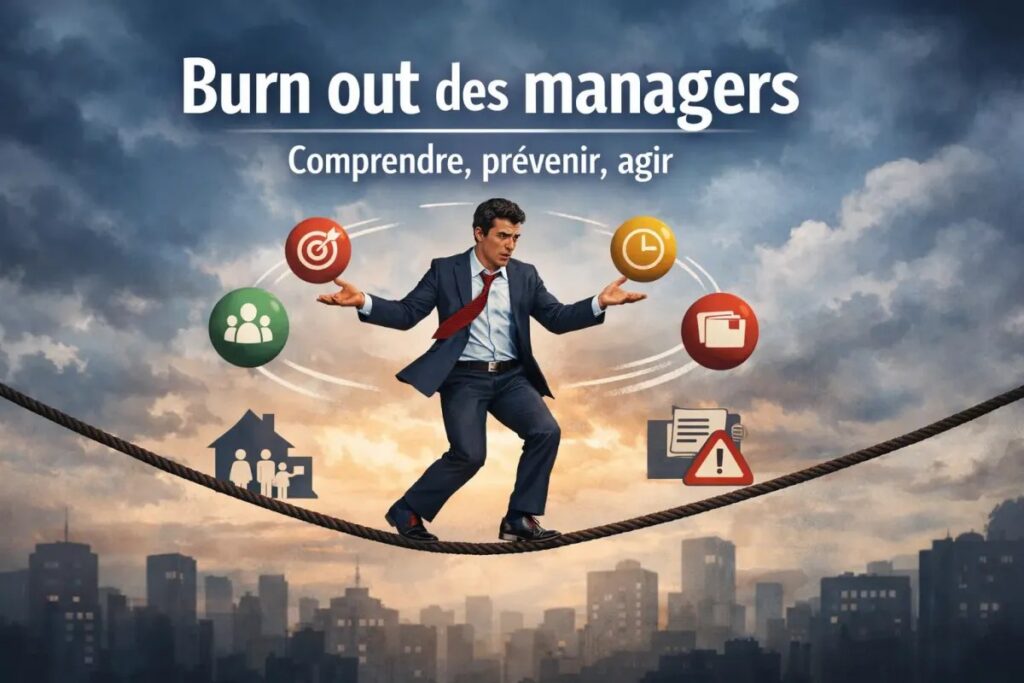 Manager stressé à son bureau face à une charge de travail importante