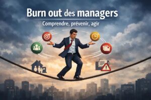Manager stressé à son bureau face à une charge de travail importante