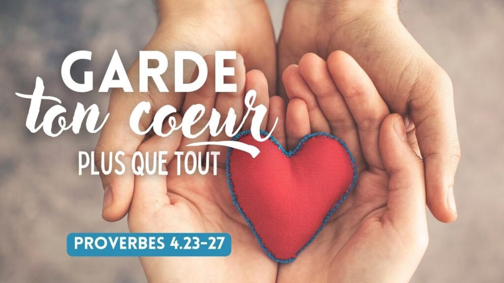 Verset biblique garde ton cœur plus que tout écrit sur une page ouverte, lumière douce